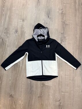 Under Armour Boys Zip Hooded Windbreaker Jacket Size Youth Small